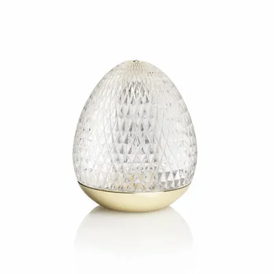 Design objects - Diamond cut acrylic lamp with ice gold base "Uovo" - ASIATIDES