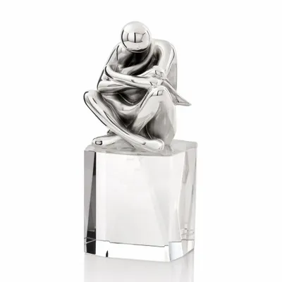 Design objects - Sculpture with silver on crystal base "Motherhood" - ASIATIDES