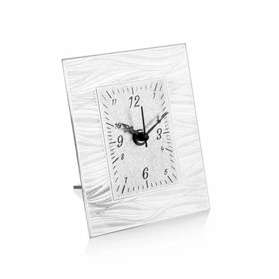 Design objects - Crystal table clock with silver leaf "The sea of life" - ASIATIDES
