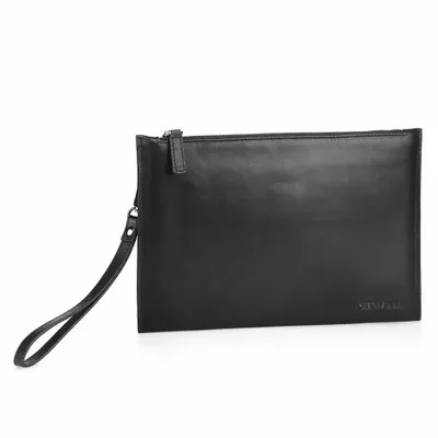 Design objects - Black genuine leather clutch bag - ASIATIDES