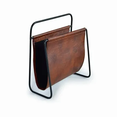 Caskets and boxes - Leather and metal magazine rack - LES GAMBETTES MODIF TEST HBE 30/04