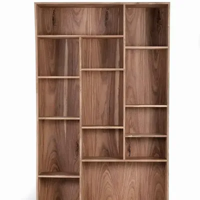 Bookshelves - Bookcase in brown mango wood 2 meters - LES GAMBETTES MODIF TEST HBE 30/04