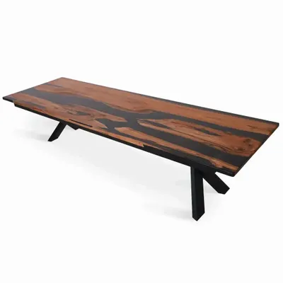 Other tables - Smola Teakwood Conference / Dining Table with Resin - LES NOUVELLES GAMBETTES TEST 29/04