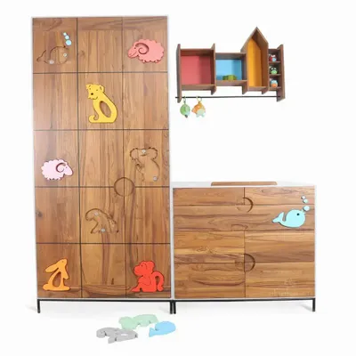 Wardrobe - Tanoshii Teakwood Wardrobe with Metal Base - LES NOUVELLES GAMBETTES TEST 29/04