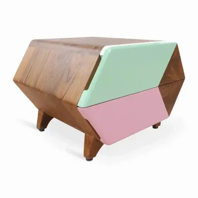 Chambres d'enfants - Tipki - Table de chevet en teck - LES NOUVELLES GAMBETTES TEST 29/04