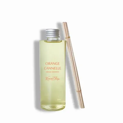 Diffuseurs de parfums - Recharge (avec rotins) pour Diffuseur de Parfum 200 ml Orange Cannelle - LES LUMIERES DU TEMPS