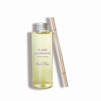Diffuseurs de parfums - Recharge (avec rotins) pour Diffuseur de Parfum 200 ml Plaisir Gourmand - LES LUMIERES DU TEMPS