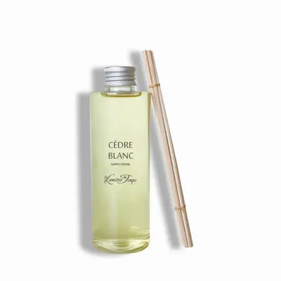 Diffuseurs de parfums - Recharge (avec rotins) pour Diffuseur de Parfum 200 ml Cèdre Blanc - LES LUMIERES DU TEMPS