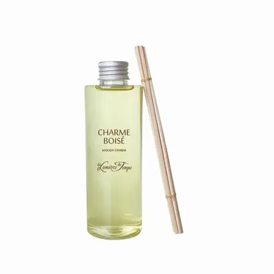 Diffuseurs de parfums - Recharge (avec rotins) pour Diffuseur de Parfum 200 ml Charme Boisé - LES LUMIERES DU TEMPS