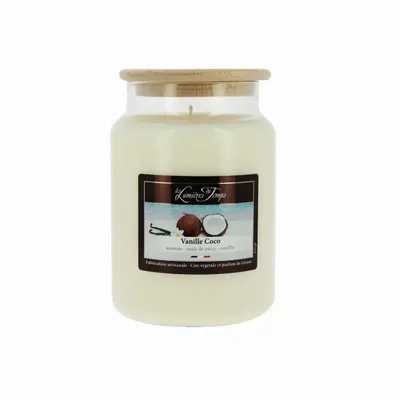 Bougies - Bougie Cire Colorée 670 g Vanille Coco - LES LUMIERES DU TEMPS