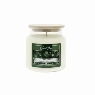Candles - Colored Wax Candle 430g White Cedar - LES LUMIERES DU TEMPS
