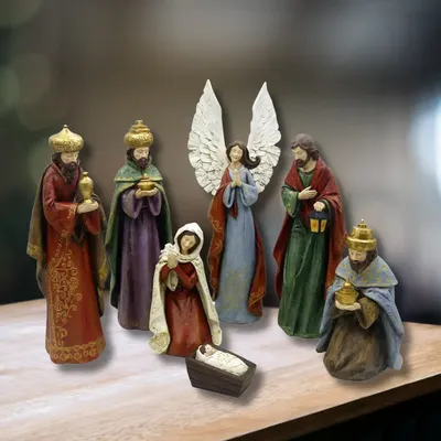 Nativity scenes and santons - Miniature Nativity Figurine Set – 9-Piece Collection - LES LUMIERES DU TEMPS