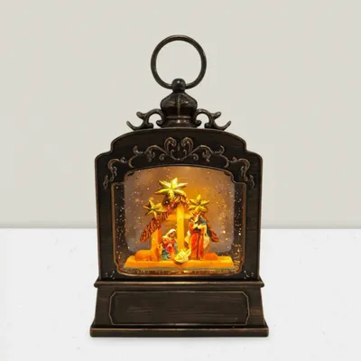 Other Christmas decorations - Ornate LED Nativity Lantern with Star Canopy, Warm White Light, Timer & DC - LES LUMIERES DU TEMPS