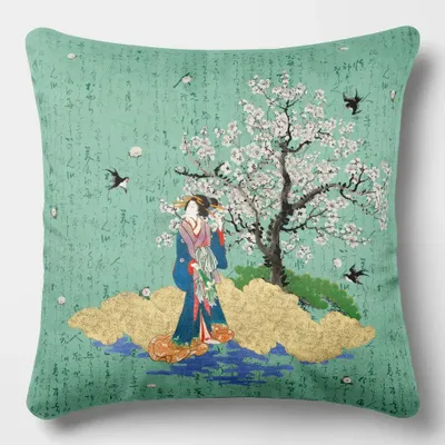 Linge - Splendeurs d'Edo 2 - Housse Coussin Velours 45cm x 45cm - ILARIA.I
