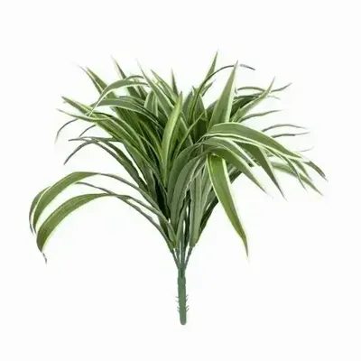 Floral decoration - Artificial chlorophytum pick – Green and white - ILARIA.I