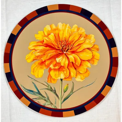 Sets de table - Sets de table - fiori sottopiatto rotondo - #04 - MARYNE GUYOT CRÉATIONS