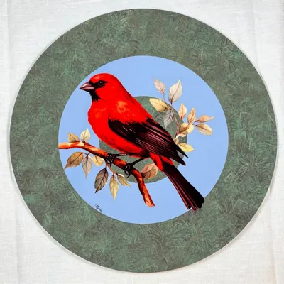 Sets de table - Sets de table - ucceldibosco sottopiatto rotondo - #02 - MARYNE GUYOT CRÉATIONS