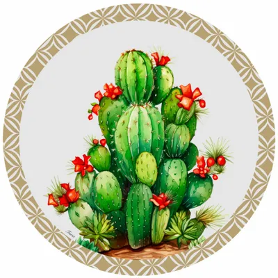 Placemats - placemats - piante grasse sottopiatto rotondo - #03 - MARYNE GUYOT CRÉATIONS