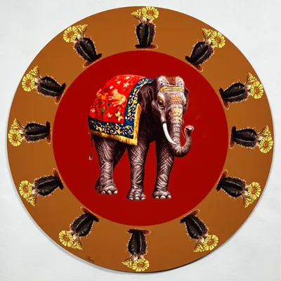 Table mat - Coasters - Elefante Sottobicchiere Rotondo - #06 - SILVA PARIS