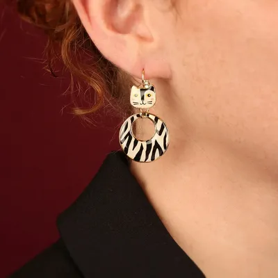 Bijoux - DORMEUSES ALFRED COULEUR DORE NOIR - ILARIA.I