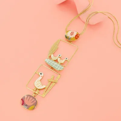 Jewelry - GOLD MULTI-COLOR FEATHER NECKLACE - ILARIA.I