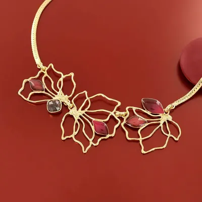 Jewelry - Rose gold hibiscus necklace - ILARIA.I