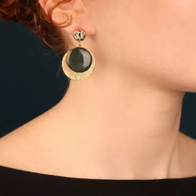 Bijoux - PUCES SOLEDAD COULEUR DORE VERT - ILARIA.I