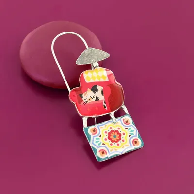 Jewelry - CHANAPE BROOCH, SILVER AND RED COLOUR - ILARIA.I