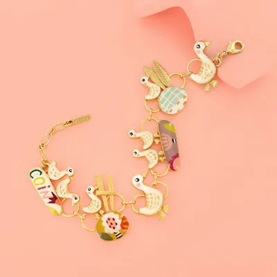 Bijoux - BRACELET PLUME COULEUR DORE MULTI - ILARIA.I