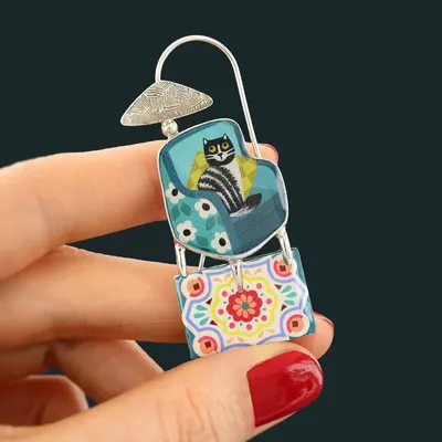 Jewelry - CHANAPE BROOCH, SILVER AND BLUE COLOUR - ILARIA.I