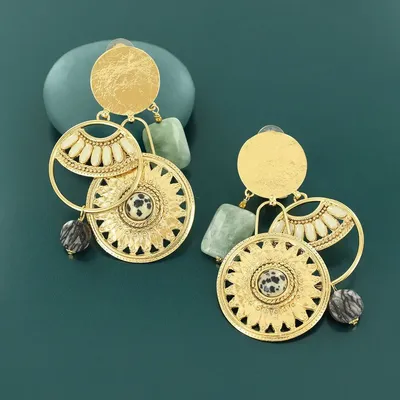 Jewelry - SOLEDAD CLIPS GOLD GREEN - ILARIA.I