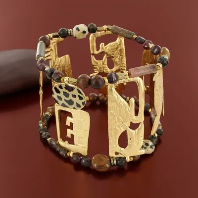 Jewelry - SWAHILI BRACELET GOLD MULTI COLOUR - ILARIA.I