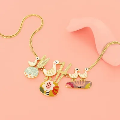 Bijoux - COLLIER PLUME COULEUR DORE MULTI - ILARIA.I