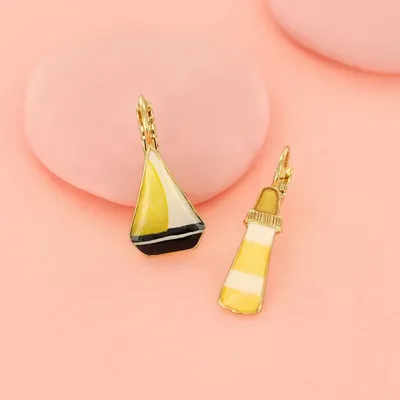 Bijoux - DORMEUSES HORIZON COULEUR DORE JAUNE - ILARIA.I