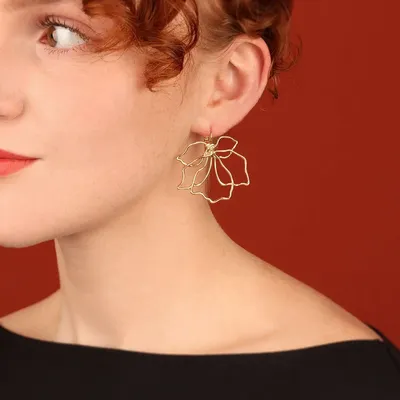 Bijoux - DORMEUSES HIBISCUS COULEUR DORE DORE - ILARIA.I