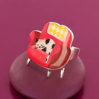 Jewelry - CHANAPE RING, SILVER AND RED COLOR - ILARIA.I