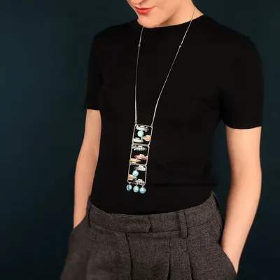 Jewelry - BLUE SILVER MULTI COLOR NECKLACE - ILARIA.I