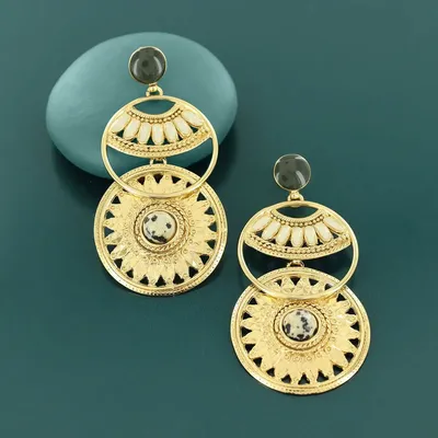 Bijoux - PUCES SOLEDAD COULEUR DORE VERT - ILARIA.I