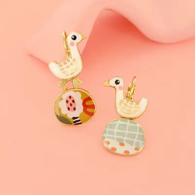 Jewelry - MULTI-COLOR GOLD FEATHER SLEEPERS - ILARIA.I