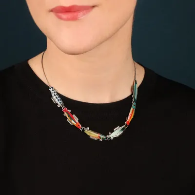 Jewelry - BLUE SILVER MULTI COLOR NECKLACE - ILARIA.I