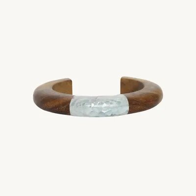 Jewelry - Wood & shell rigid bracelet - Okawa - ILARIA.I