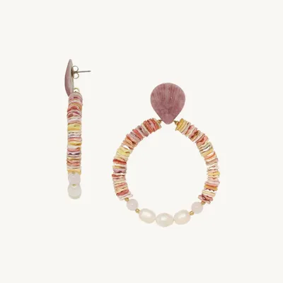 Jewelry - Post earrings with beaded - Spiaggia Rosa - ILARIA.I