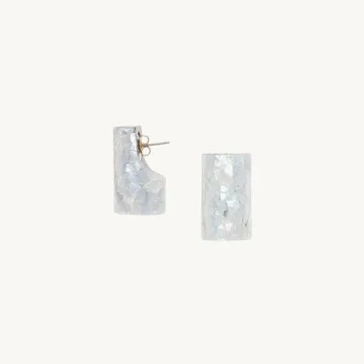 Bijoux - Boucles d'oreilles puces tube cracking nacre - Okawa - ILARIA.I