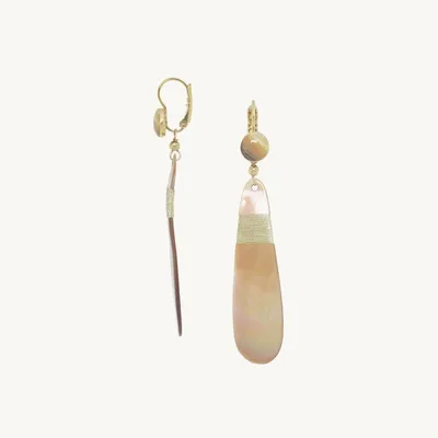 Jewelry - French hook earrings with brown lip pendant - Alegria Beach - ILARIA.I
