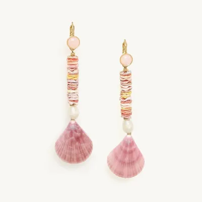 Bijoux - Boucles d'oreilles dormeuses longues - Spiaggia Rosa - ILARIA.I