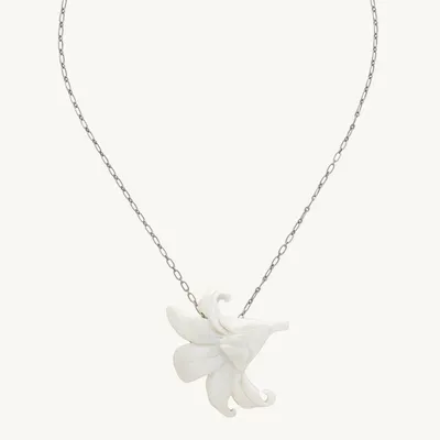 Jewelry - Flower & stem pendant necklace - Lis Blanc - ILARIA.I
