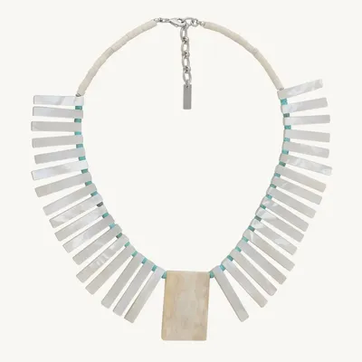 Bijoux - Collier plastron batonnets Nacre blanche - Milos - ILARIA.I