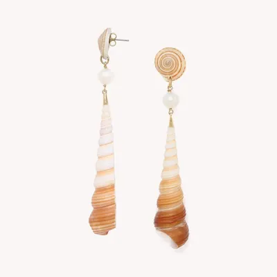 Jewelry - Post earrings with Turritella communis pendant - Alona - ILARIA.I
