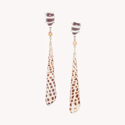 Jewelry - Post earrings with TEREBRA AREOLATA pendant - Alona - ILARIA.I