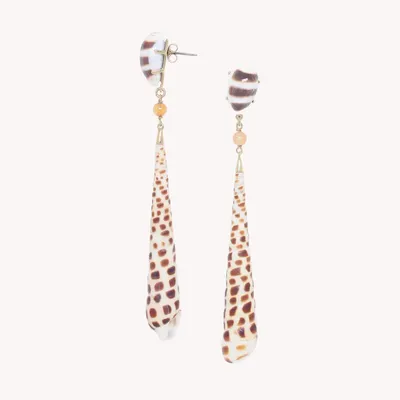 Jewelry - Post earrings with TEREBRA AREOLATA pendant - Alona - ILARIA.I